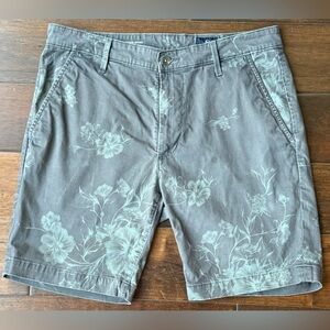 AG Adriano Goldschmied Wanderer Floral Shorts 34R Gray Slim Fit